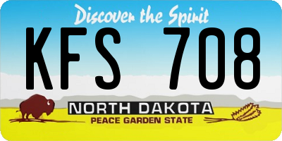 ND license plate KFS708
