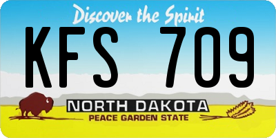 ND license plate KFS709