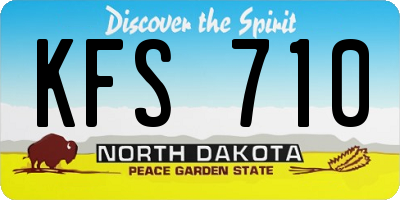 ND license plate KFS710
