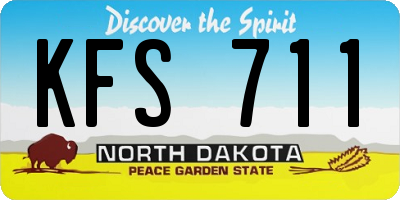 ND license plate KFS711