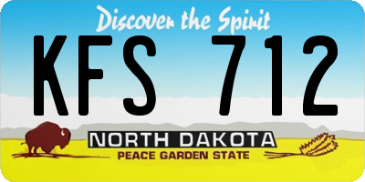 ND license plate KFS712