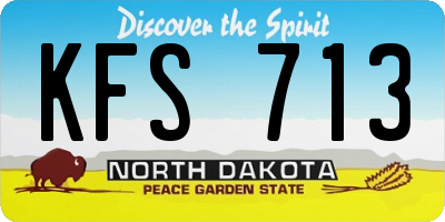 ND license plate KFS713