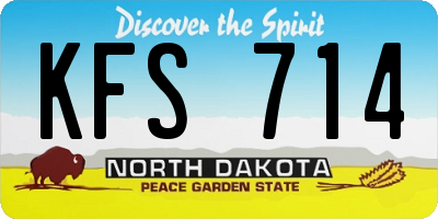 ND license plate KFS714