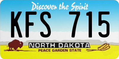 ND license plate KFS715
