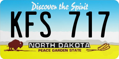 ND license plate KFS717