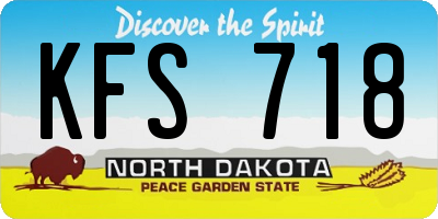 ND license plate KFS718