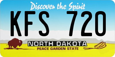 ND license plate KFS720