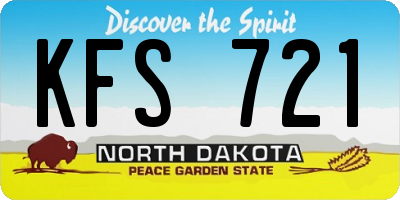 ND license plate KFS721