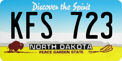 ND license plate KFS723