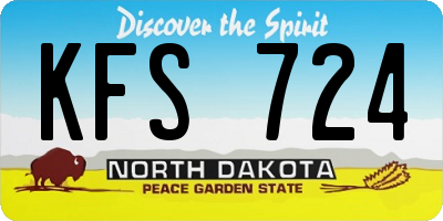 ND license plate KFS724