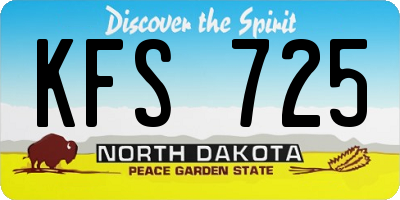 ND license plate KFS725