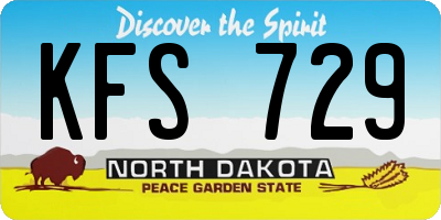 ND license plate KFS729