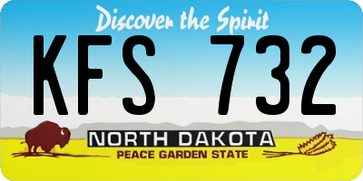 ND license plate KFS732