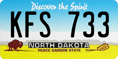 ND license plate KFS733