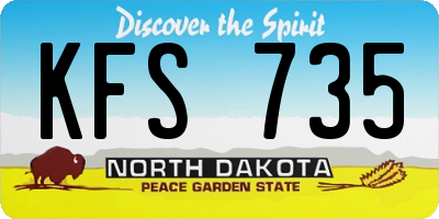ND license plate KFS735