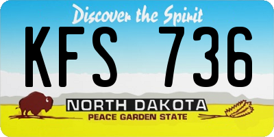 ND license plate KFS736
