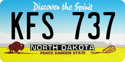 ND license plate KFS737