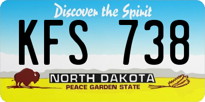ND license plate KFS738
