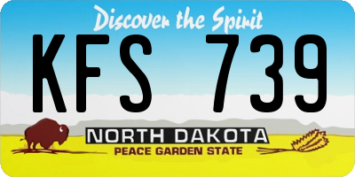 ND license plate KFS739