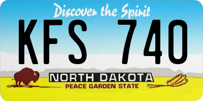 ND license plate KFS740
