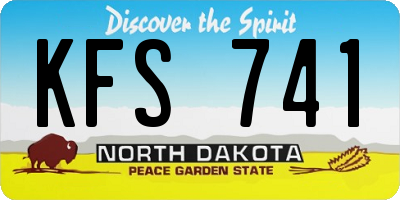 ND license plate KFS741