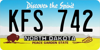 ND license plate KFS742