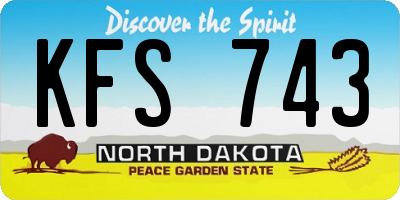 ND license plate KFS743