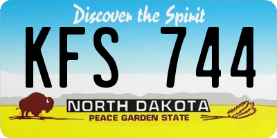 ND license plate KFS744