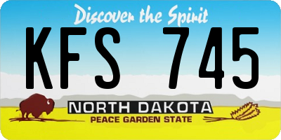 ND license plate KFS745
