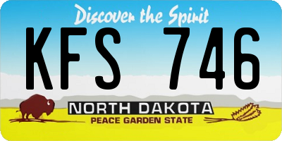 ND license plate KFS746