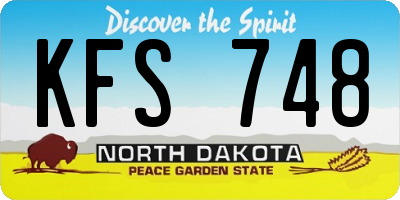 ND license plate KFS748