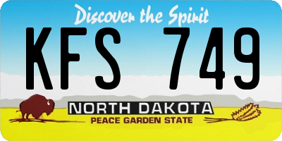ND license plate KFS749