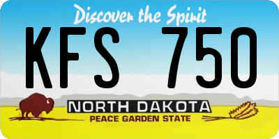 ND license plate KFS750
