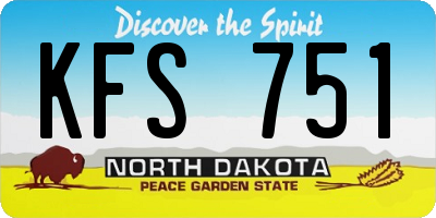 ND license plate KFS751