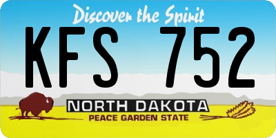 ND license plate KFS752