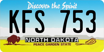 ND license plate KFS753
