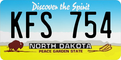 ND license plate KFS754