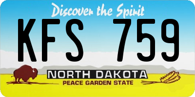 ND license plate KFS759