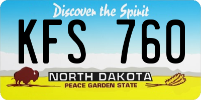 ND license plate KFS760