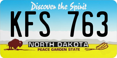 ND license plate KFS763