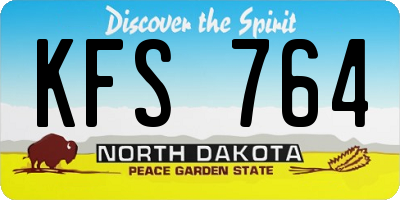 ND license plate KFS764