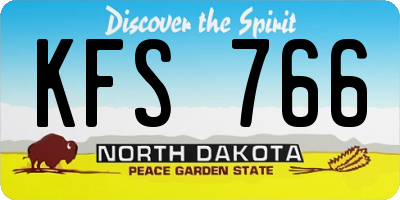 ND license plate KFS766
