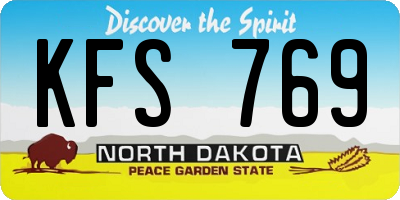 ND license plate KFS769