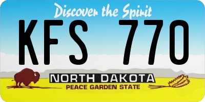 ND license plate KFS770