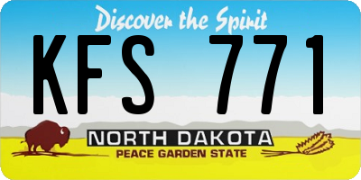 ND license plate KFS771