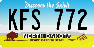 ND license plate KFS772