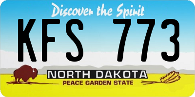 ND license plate KFS773