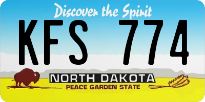 ND license plate KFS774