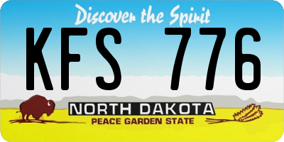 ND license plate KFS776