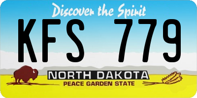 ND license plate KFS779
